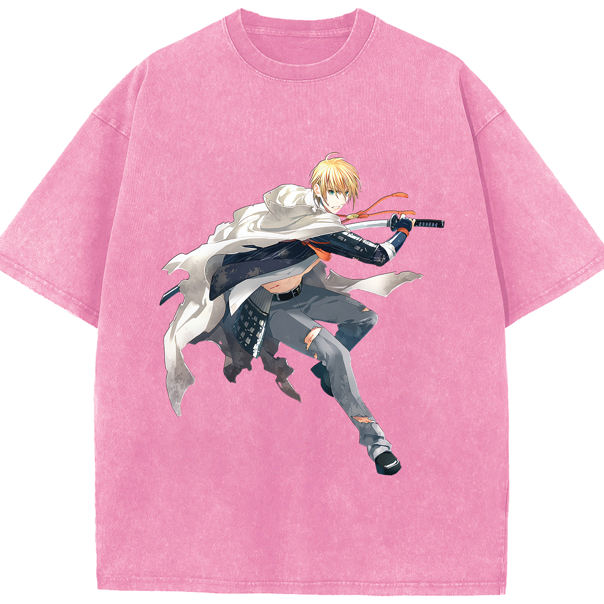 （画像用） 刀剣乱舞 Touken Ranbu 綿100% ヴィンテージ風 半袖Tシャツ（フロントプリント）